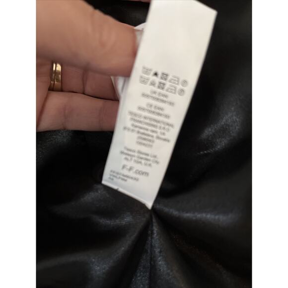 F&F Women’s Full Zip Jacket Black Gray Leopard Print Fleece Coat Size US 6 Lined - Picture 6 of 16